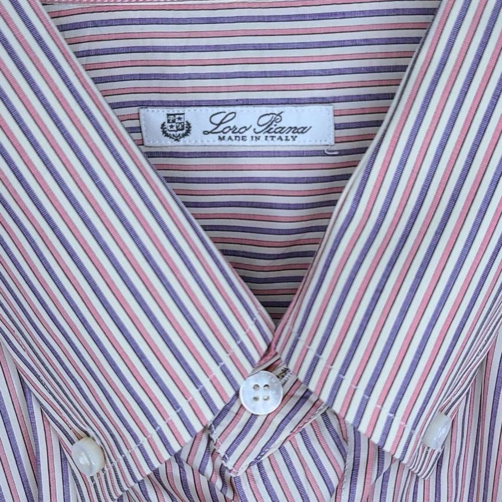 Loro Piana Men's Multicolor Striped Dress Shirt 👔
